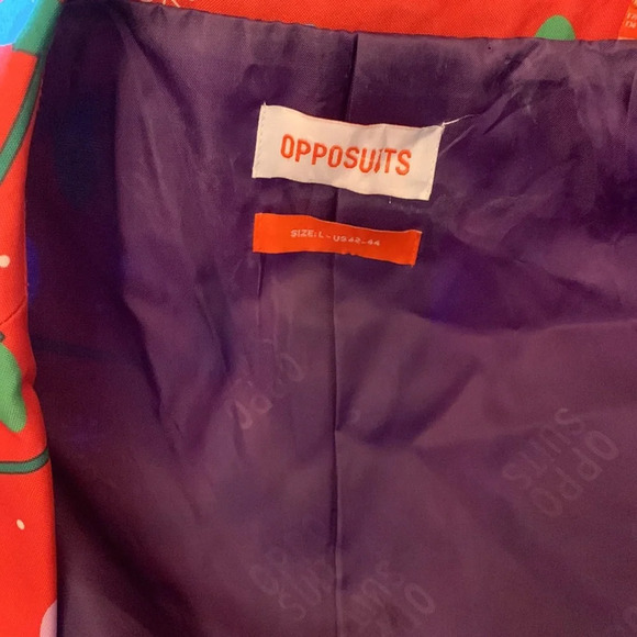 Opposuits Red Christmas Blazer Suit Jacket Men NEW Large - Picture 7 of 9